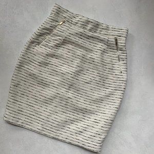 H&M Black and White Striped Pencil Skirt